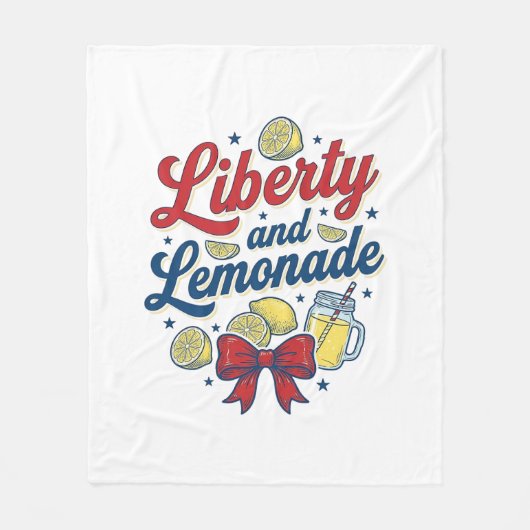 Vrijheid en Limonade Patriottisch Limoen Vector T- Fleece Deken (Voorkant)