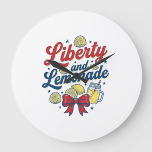 Vrijheid en Limonade Patriottisch Limoen Vector T- Grote Klok