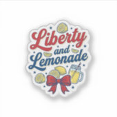 Vrijheid en Limonade Patriottisch Limoen Vector T- Sticker (Voorkant)