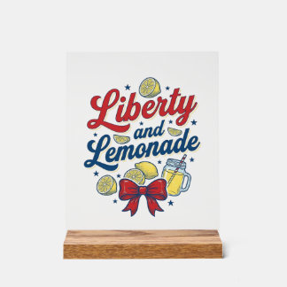 Vrijheid en limonade Patriottische citroen vector  Acryl Bord