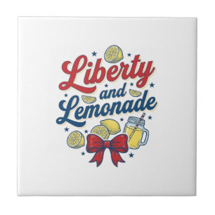 Vrijheid en limonade Patriottische citroen vector Tegeltje