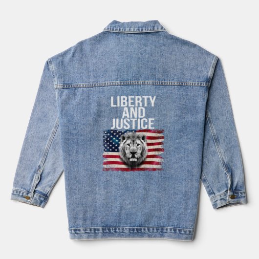 Vrijheid en rechtvaardigheid Patriottische Amerika Denim Jacket (Achterkant)