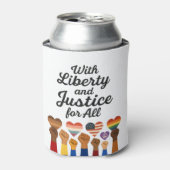 Vrijheid en rechtvaardigheid voor alle protestvrij blikjeskoeler (Blikje Voorkant)