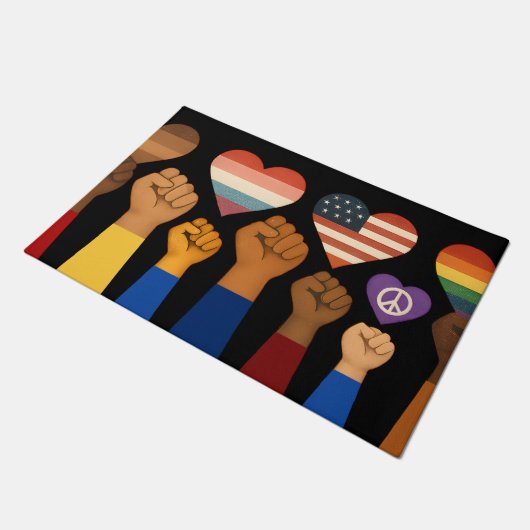 Vrijheid en rechtvaardigheid voor alle protestvrij deurmat (Schuin)