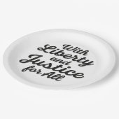 Vrijheid en rechtvaardigheid voor alle protestvrij papieren bordje (Gekanteld)