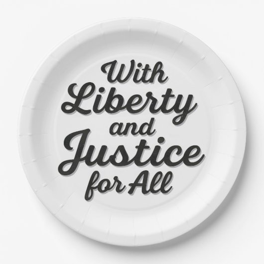 Vrijheid en rechtvaardigheid voor alle protestvrij papieren bordje (Voorkant)