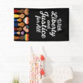 Vrijheid en rechtvaardigheid voor alle protestvrij spandoek (Insitu)