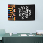 Vrijheid en rechtvaardigheid voor alle protestvrij spandoek (Beurs)