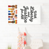 Vrijheid en rechtvaardigheid voor alle protestvrij spandoek (Insitu)