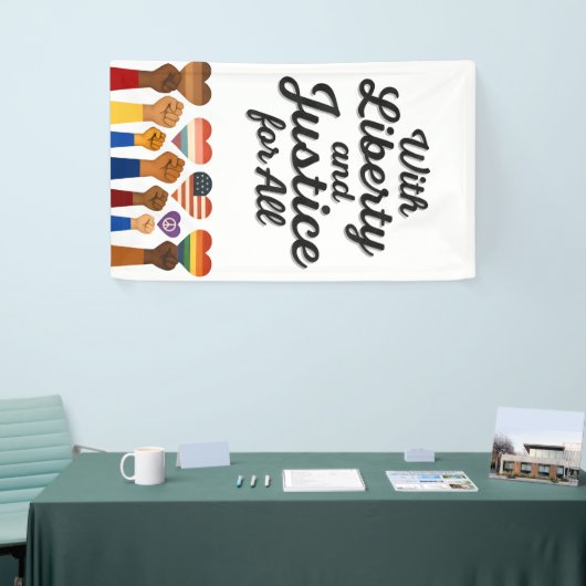 Vrijheid en rechtvaardigheid voor alle protestvrij spandoek (Beurs)