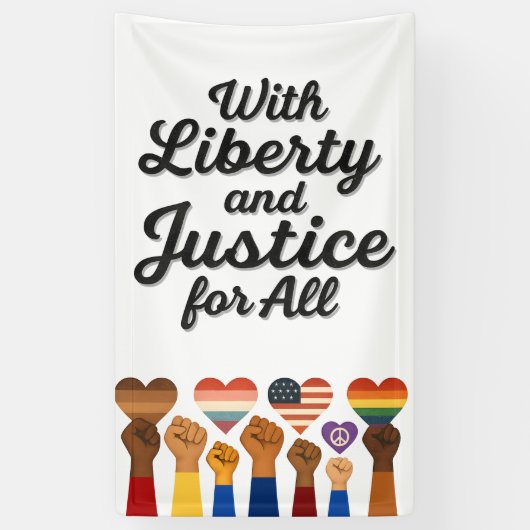 Vrijheid en rechtvaardigheid voor alle protestvrij spandoek (Verticaal)