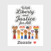 Vrijheid en rechtvaardigheid voor alle protestvrij sticker (Vel)