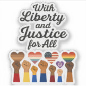 Vrijheid en rechtvaardigheid voor alle protestvrij sticker (Voorkant)