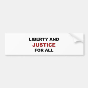 Vrijheid en rechtvaardigheid voor iedereen bumpersticker