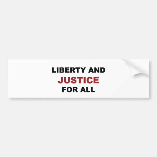 Vrijheid en rechtvaardigheid voor iedereen bumpersticker (Voorkant)