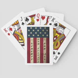 vrijheid en rechtvaardigheid voor iedereen die op pokerkaarten