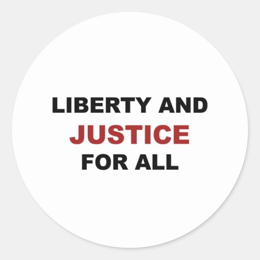Vrijheid en rechtvaardigheid voor iedereen ronde sticker (Voorkant)