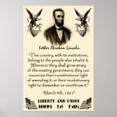 Vrijheid en Unie Poster (Voorkant)