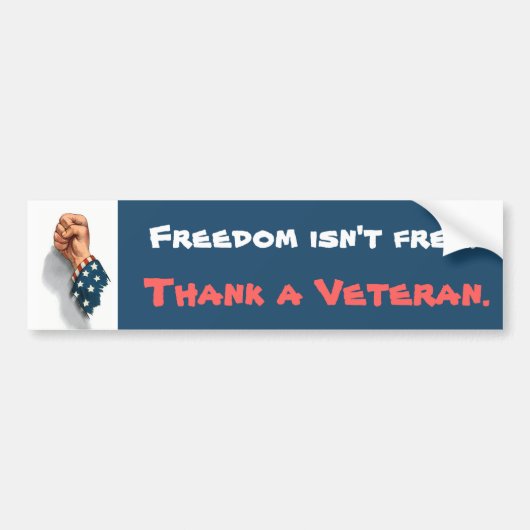 Vrijheid en veteranen Patriottische Bumpersticker (Voorkant)