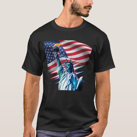 Vrijheid en Vrijheid: Amerikaans Pride T-shirt (Voorkant)