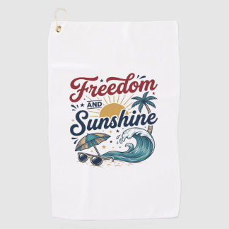 Vrijheid En Zonneschijn Vintage Strand T-shirt Ont Golfhanddoek