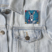 Vrijheid Ezel Vierkante Button 5,1 Cm (In situ)