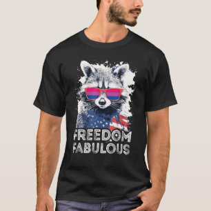 Vrijheid Fabulous Raccoon Biseksuele Zonnebril Vla T-shirt