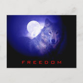 Vrijheid - Free Spirit Wolf & Moon Kaart (Voorkant)