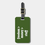 Vrijheid > Geld > Stukjes Bagagelabel (Voorkant verticaal)