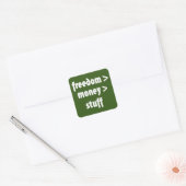 Vrijheid > Geld > Stukjes Vierkante Sticker (Envelop)