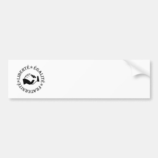 Vrijheid, gelijkheid, broederschap bumpersticker (Voorkant)