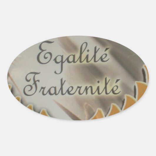 Vrijheid, gelijkheid, broederschap: een bloeiende  ovale sticker (Voorkant)