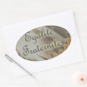 Vrijheid, gelijkheid, broederschap: een bloeiende  ovale sticker (Envelop)