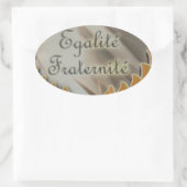 Vrijheid, gelijkheid, broederschap: een bloeiende  ovale sticker (Tas)