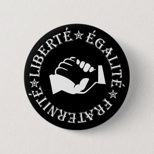 Vrijheid, gelijkheid, broederschap ronde button 5,7 cm
