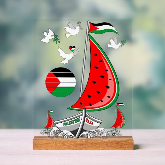 Vrijheid Global Sumud Flotilla boten naar Gaza Acryl Bord (Neutraal)