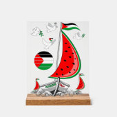 Vrijheid Global Sumud Flotilla boten naar Gaza Acryl Bord (Voorkant)