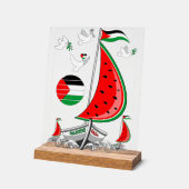 Vrijheid Global Sumud Flotilla boten naar Gaza Acryl Bord (Hoek)