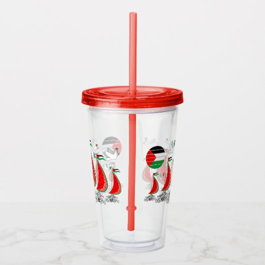 Vrijheid Global Sumud Flotilla boten naar Gaza Acryl Drinkbeker (Rechts)