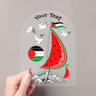 Vrijheid Global Sumud Flotilla boten naar Gaza Acryl Uitnodigingen