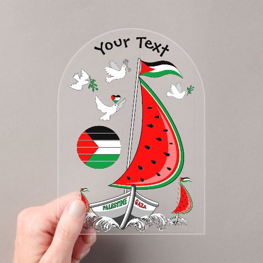 Vrijheid Global Sumud Flotilla boten naar Gaza Acryl Uitnodigingen (Insitu (Draagbaar))