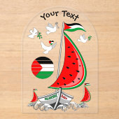 Vrijheid Global Sumud Flotilla boten naar Gaza Acryl Uitnodigingen (Voorkant)