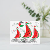 Vrijheid Global Sumud Flotilla boten naar Gaza Briefkaart (Staand voorkant)