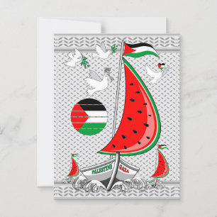 Vrijheid Global Sumud Flotilla boten naar Gaza Briefkaart