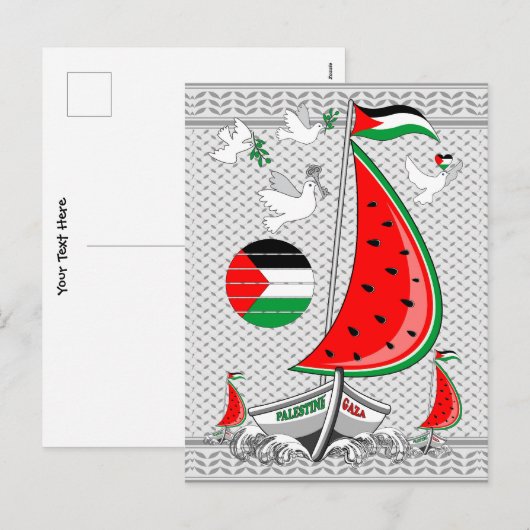 Vrijheid Global Sumud Flotilla boten naar Gaza Feestdagenkaart (Voorkant / Achterkant)
