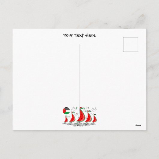 Vrijheid Global Sumud Flotilla boten naar Gaza Feestdagenkaart (Achterkant)