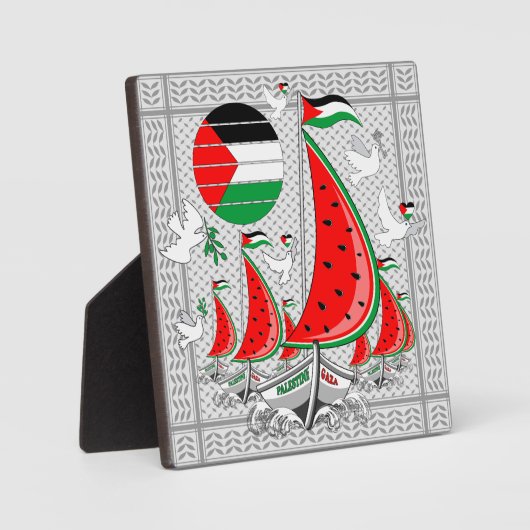 Vrijheid Global Sumud Flotilla boten naar Gaza Fotoplaat (Voorkant)