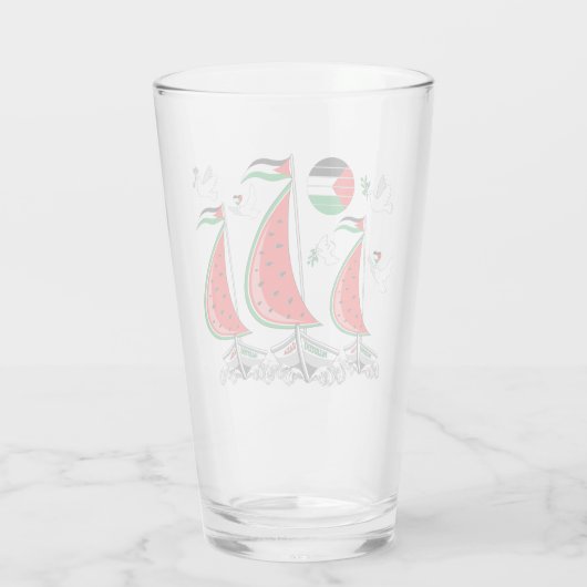 Vrijheid Global Sumud Flotilla boten naar Gaza Glas (Achterkant)