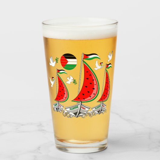 Vrijheid Global Sumud Flotilla boten naar Gaza Glas (Voorkant gevuld)