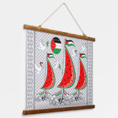 Vrijheid Global Sumud Flotilla Boten naar Gaza Han Hangend Wandkleed (Gebogen)